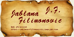 Jablana Filimonović vizit kartica